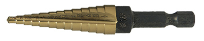 Titanium Nitride Quick Release Multi-Diameter Step Drill - Impact Ready Titanium Nitride Quick Release Multi-Diameter Step Drill - Impact Ready